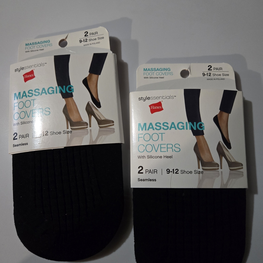 Hanes Black Massaging Foot Covers